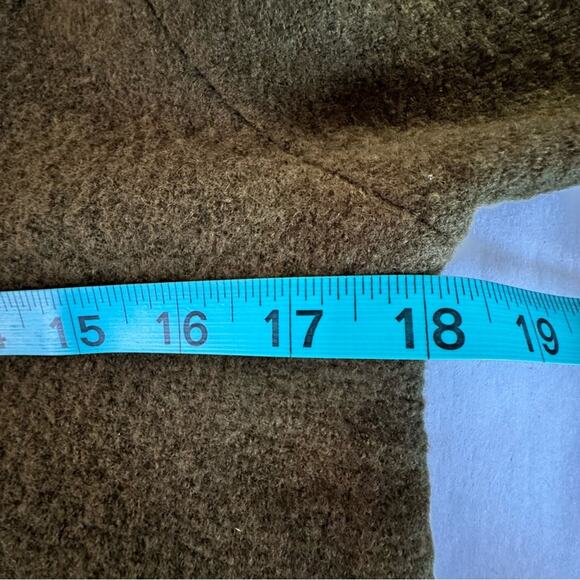 Wool Ruffle Cardigan Petites Small Olive Zipper LOFT Sweater Jacket - Picture 11 of 16